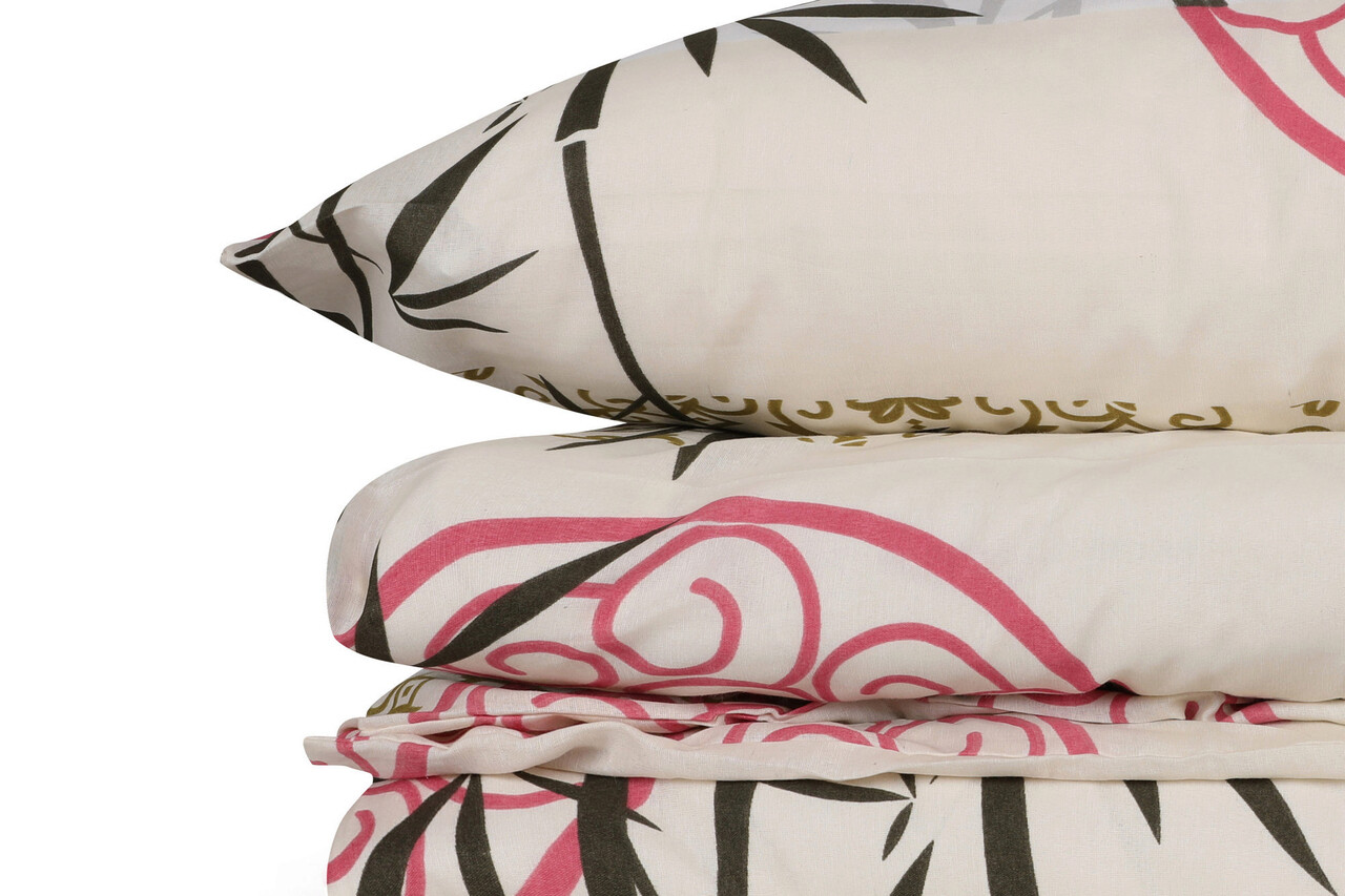 Lenjerie de pat dubla (EU) (IT), 3 piese, Bambu - Pink v2, Victoria, 65% bumbac/35% poliester 3 l set cuverturi duble ue it bambu victoria 65 bumbac35 poliester 2.jpg