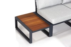 Set mobilier de gradina, Clara, Lapuarta Bahçe Oturma Grubu, Gri/Negru - imagine 2