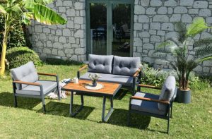 Set mobilier de gradina, Clara, Tivoli , Antracit / Gri