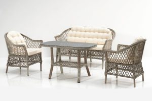 Set mobilier de gradina, Divona, Dove, Crem / Bej - imagine 3