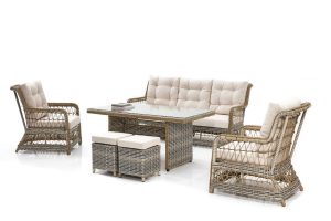 Set mobilier de gradina, Divona, Ibiza, Crem - imagine 2