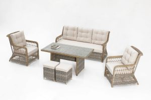 Set mobilier de gradina, Divona, Ibiza, Crem - imagine 3