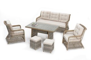 Set mobilier de gradina, Divona, Ibiza, Crem - imagine 4