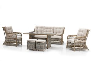 Set mobilier de gradina, Divona, Ibiza, Crem - imagine 5