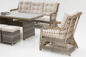 Set mobilier de gradina, Divona, Ibiza, Crem - imagine 10