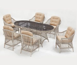 Set mobilier de gradina, Divona, Nova, Crem - imagine 2