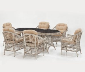 Set mobilier de gradina, Divona, Nova, Crem - imagine 4