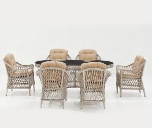 Set mobilier de gradina, Divona, Nova, Crem - imagine 5