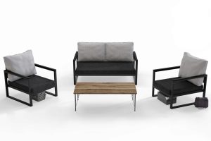Set mobilier de gradina, Dragon, MTLKNP001, Antracit - imagine 2
