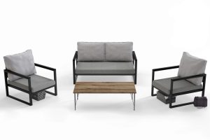 Set mobilier de gradina, Dragon, MTLKNP002, Antracit / Gri - imagine 2