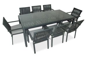 Set mobilier de gradina, Jumilla, Leros 200, Gri