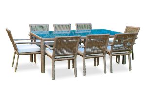 Set mobilier de gradina, Jumilla, Leros 200, Maro inchis