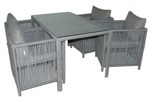 Set mobilier de gradina, Jumilla, Mana 2, Gri deschis - imagine 2