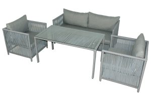 Set mobilier de gradina, Jumilla, Mana 3, Gri deschis - imagine 2