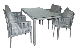 Set mobilier de gradina, Jumilla, Otto 4, Gri deschis - imagine 2