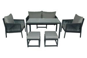 Set mobilier de gradina, Jumilla, Otto Sofa, Gri - imagine 2