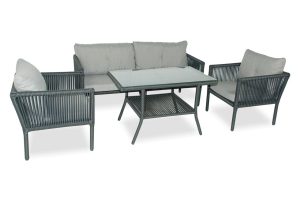 Set mobilier de gradina, Jumilla, Shangai 3, Gri