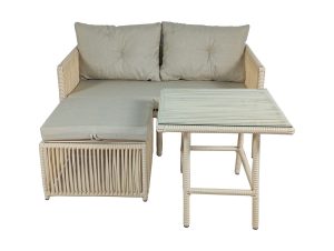 Set mobilier de gradina, Jumilla, Shangai 8, Crem - imagine 2