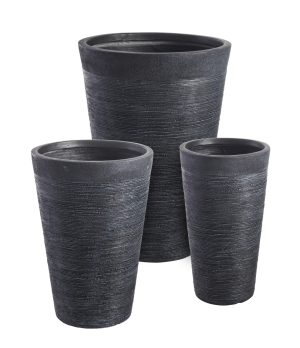 l set ghivece pentru exterior 3 piese graffiti bizzotto 495 x 695 cm fibra de sticla si argila negru 1.jpg