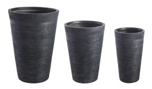 l set ghivece pentru exterior 3 piese graffiti bizzotto 495 x 695 cm fibra de sticla si argila negru.jpg
