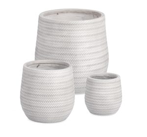 l set ghivece pentru exterior 3 piese tressage bizzotto 44 x 44 cm fibra de sticla si argila alb 1.jpg