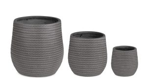 l set ghivece pentru exterior 3 piese tressage bizzotto 44 x 44 cm fibra de sticla si argila antracit.jpg
