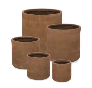l set ghivece pentru exterior 5 piese rigo bizzotto 505 x 50 cm fibre de lut maro rusty 1.jpg