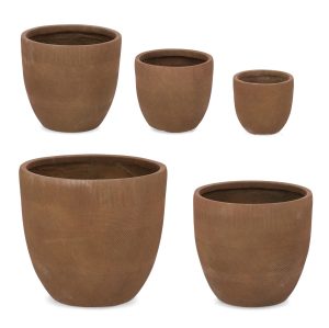 l set ghivece pentru exterior 5 piese rigo bizzotto 52 x 475 cm fibre de lut maro rusty.jpg
