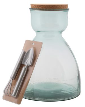 l set ghiveci si 2 accesorii pentru gradinarit garden mauro ferretti 27x34 cm sticla reciclata.jpg