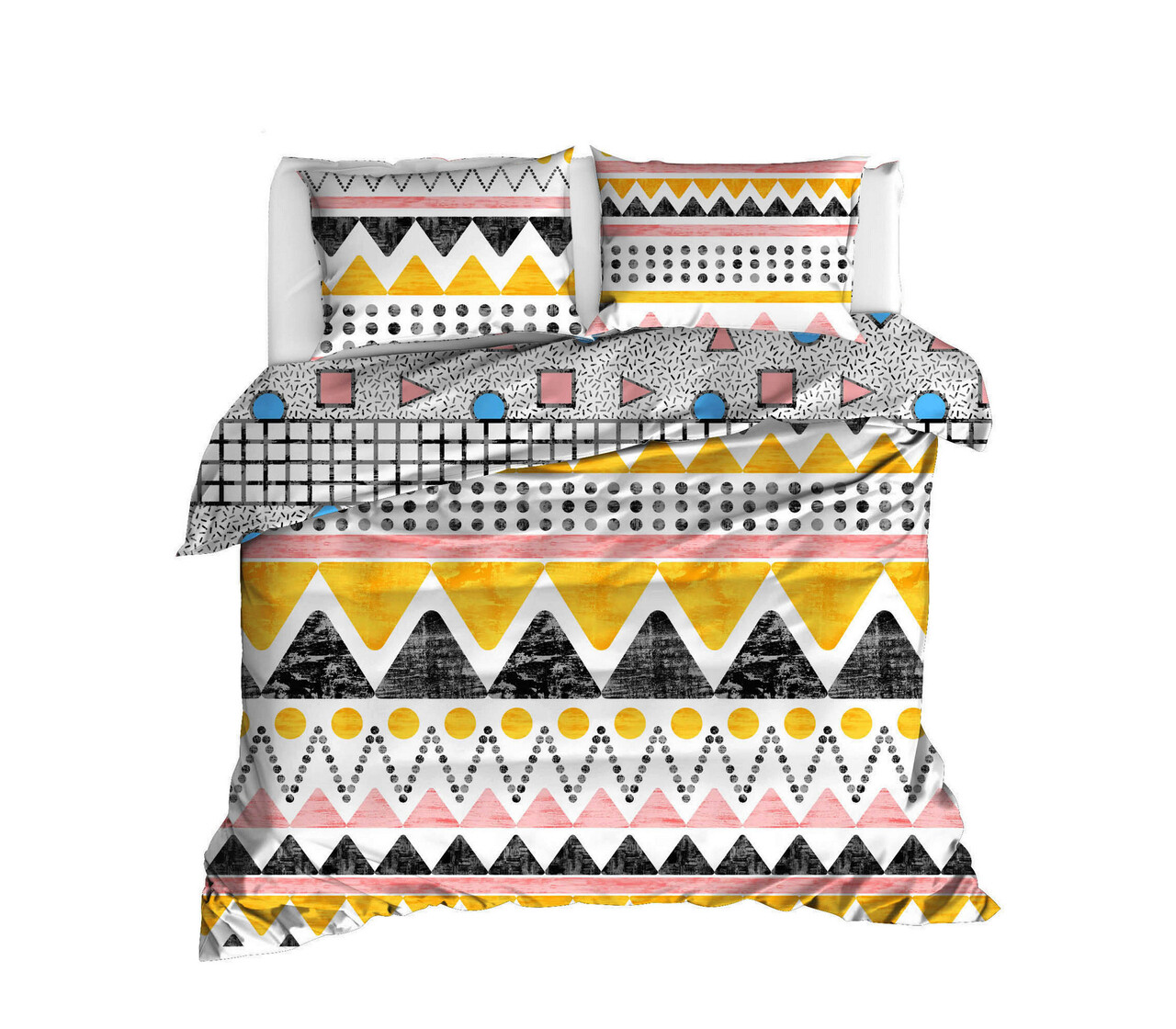 Lenjerie de pat dubla King (BL), Bettina - Yellow, Mijolnir, Bumbac Ranforce 2 l set husa de pilota ranforce king bl bettina mjolnir 100 bumbac infortat 1.jpg