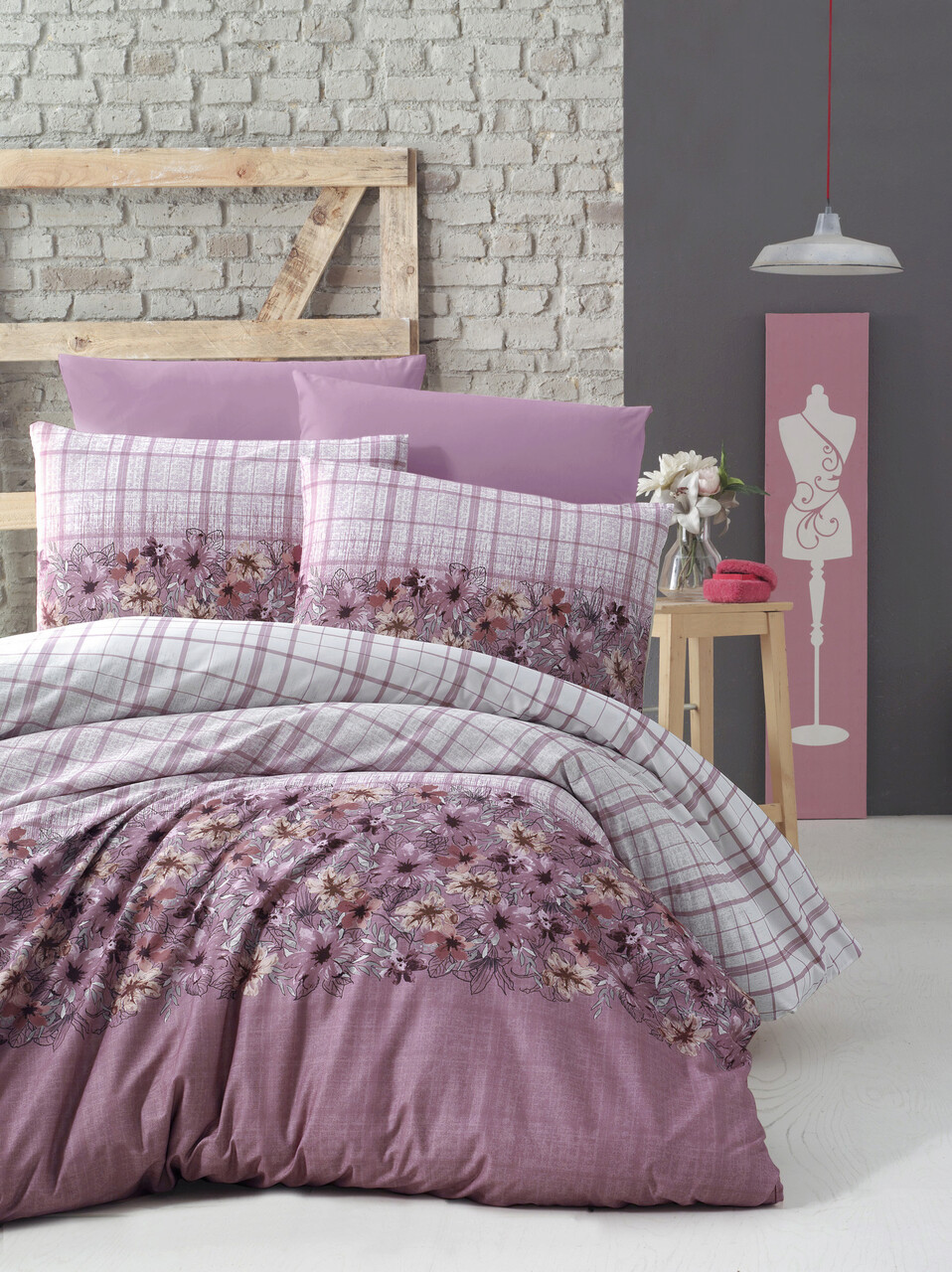 Lenjerie de pat pentru o persoana (DE), Alvina - Rose, Victoria, Bumbac Ranforce 1 l set husa de pilota unica ranforce de alvina victoria 100 bumbac infortat.jpg