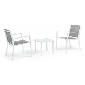 Set mobilier de gradina 3 piese, Auri, Bizzotto, alb