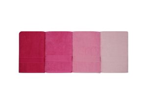 l set prosoape de baie 4 bucati hobby rainbow bumbac roz deschis roz trandafir praf fuchsia 2.jpg