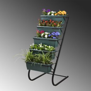 l suport pentru ghivece bueno 56x85x130 cm cu 5 ghivece incluse metal verde inchidnegru 1.jpg