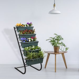 l suport pentru ghivece bueno 56x85x130 cm cu 5 ghivece incluse metal verde inchidnegru.jpg