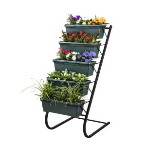 l suport pentru ghivece bueno 56x85x130 cm cu 5 ghivece incluse metal verde inchidnegru 5.jpg