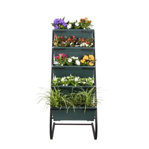 l suport pentru ghivece bueno 56x85x130 cm cu 5 ghivece incluse metal verde inchidnegru 6.jpg