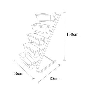 l suport pentru ghivece bueno 56x85x130 cm cu 5 ghivece incluse metal verde inchidnegru 7.jpg