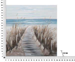 Tablou decorativ Beach, Mauro Ferretti, 100x100 cm, pictat manual, canvas/lemn de pin - imagine 7