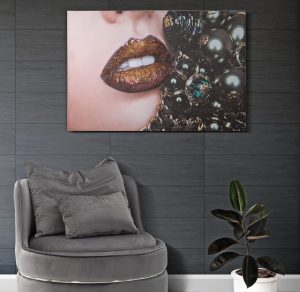 Tablou decorativ Beautiful Lips, Mauro Ferretti, 80x120 cm, lemn pin/canvas imprimat - imagine 5