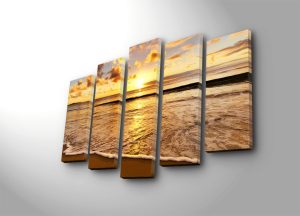 Set 5 tablouri decorative, 5PATK-15, Canvas, 19 x 70 cm, Multicolor - imagine 2
