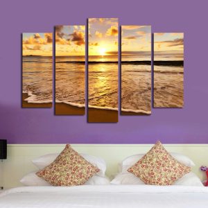 Set 5 tablouri decorative, 5PATK-15, Canvas, 19 x 70 cm, Multicolor - imagine 3