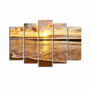 Set 5 tablouri decorative, 5PATK-15, Canvas, 19 x 70 cm, Multicolor - imagine 4