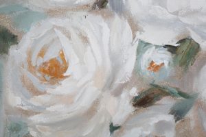 Tablou decorativ Crem Flower , Mauro Ferretti, 80x100 cm, canvas pictat manual, multicolor - imagine 4