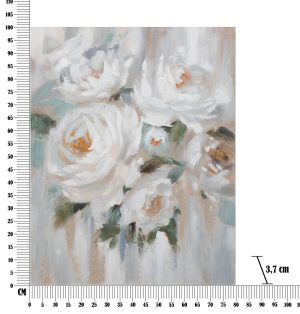 Tablou decorativ Crem Flower , Mauro Ferretti, 80x100 cm, canvas pictat manual, multicolor - imagine 6