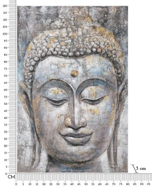 Tablou decorativ, Face Buddha Light -A, Mauro Ferretti, 80 x 120 cm, canvas imprimat si pictat/lemn de pin, multicolor - imagine 7