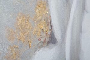 Tablou decorativ Gold Flower, Mauro Ferretti, 140x70 cm, canvas pictat manual, multicolor - imagine 3