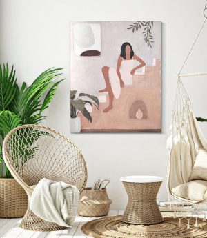 Tablou decorativ Lady -A, Mauro Ferretti, 80x100 cm, lemn pin/canvas pictat manual - imagine 2