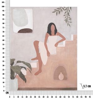 Tablou decorativ Lady -A, Mauro Ferretti, 80x100 cm, lemn pin/canvas pictat manual - imagine 5