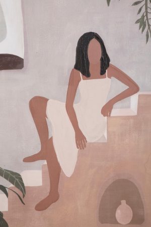 Tablou decorativ Lady -A, Mauro Ferretti, 80x100 cm, lemn pin/canvas pictat manual - imagine 6